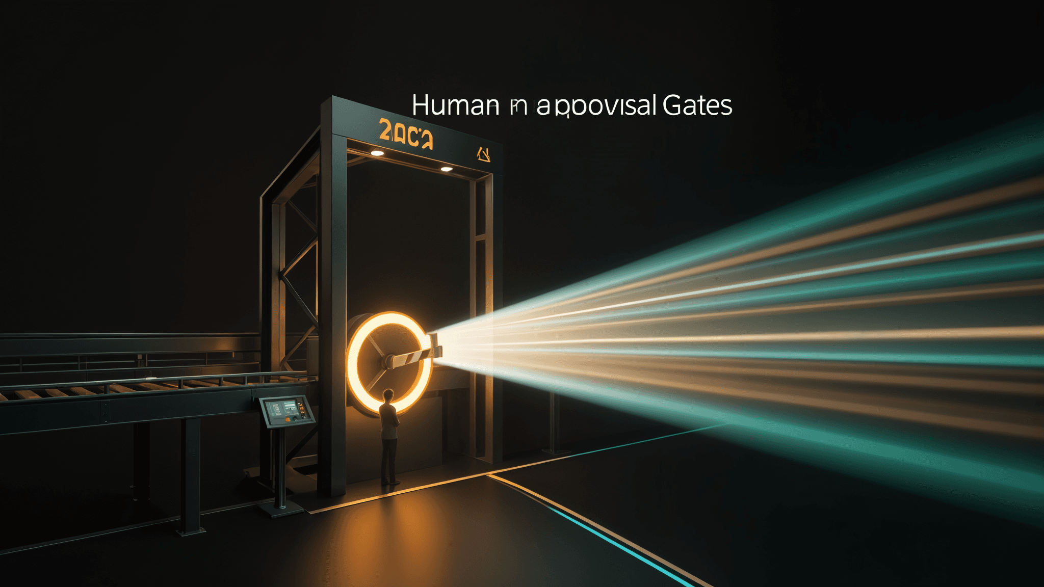 A checkpoint gate on an automated production line