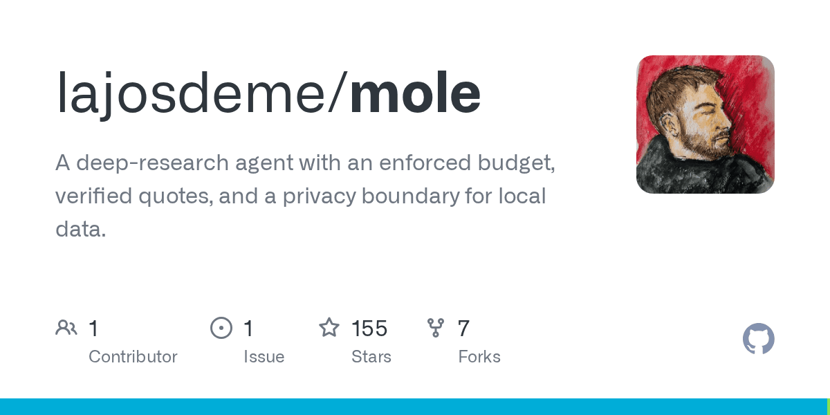Mole banner — a deep research agent in Go, exposed over MCP