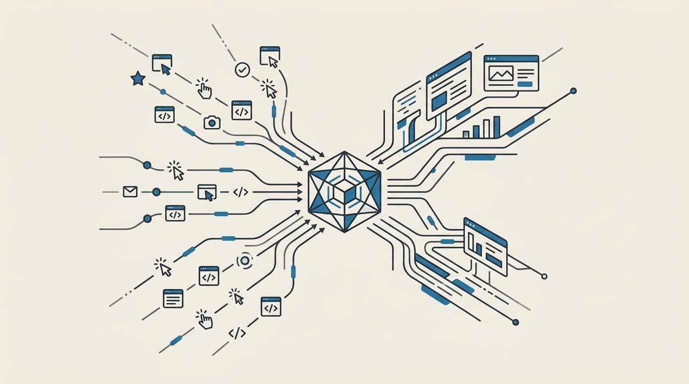 Smol Analytics architecture showing cookieless ingestion and native AI agent integration